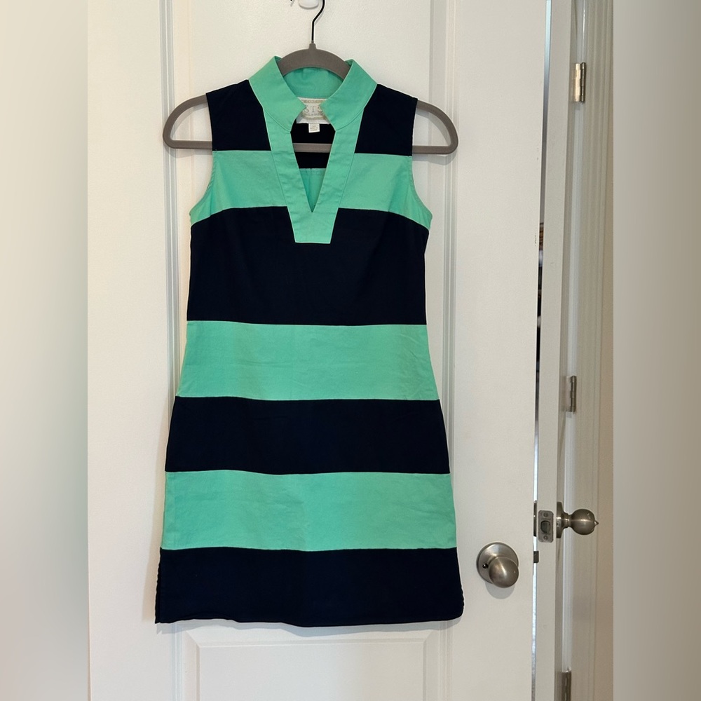 Sail to Sable Aqua and Dark Blue Blouse